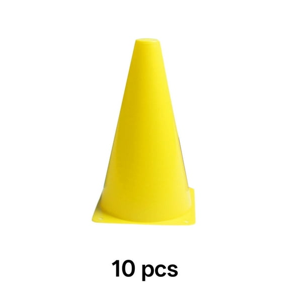 GJX 10Pcs Traffic Cones,Enhances Ball Skills Rolling Cones,Prevents Injury to Children Convenient Storage Design Safety Cones,Yellow,6.2*6.2*9.4In