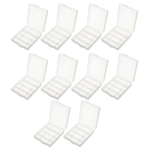 GJX 10pcs Portable Plastic Battery Case Clear Carry Case Holder AA/AAA Battery Storage Box (Transparent)