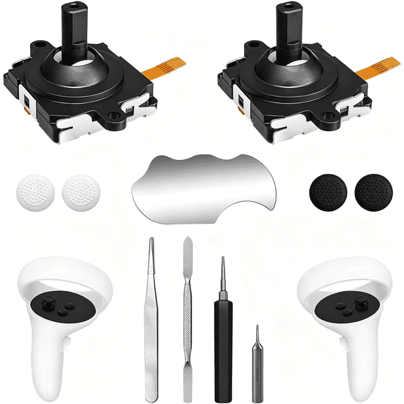 GJX 11 in 1 Joystick Replacement Kit for Oculus Quest 2 Controller,Accessories for Oculus Quest 2 Controller and Quest 2 Controller