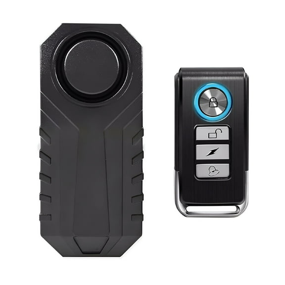 GJX 113dB Bike Alarm with Remote, Wireless Anti-Theft Vibration Motorcycle Bicycle Alarm Vibration Motion Sensor Alarm Waterproof Security Alarm System Adjustable Volume Super Loud