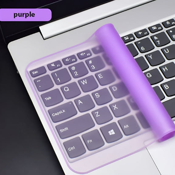GJX 12-17 Inch Universal Laptop Keyboard Cover Protector Waterproof Dustproof Silicone Notebook Computer Keyboard Protective Film Purple-15-17 inch