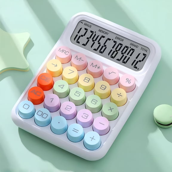 GJX 12-Digit Desktop Calculator,Slim Portable Adding Machine,Clear Display,Lightweight Office Tool,Ideal for Business and Home Use