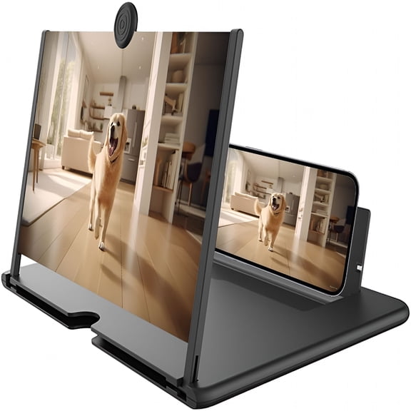 GJX 12-Inch 3D HD Screen Magnifier, Foldable Smartphone Amplifier with Eye Protection, Universal Mobile Phone Projector