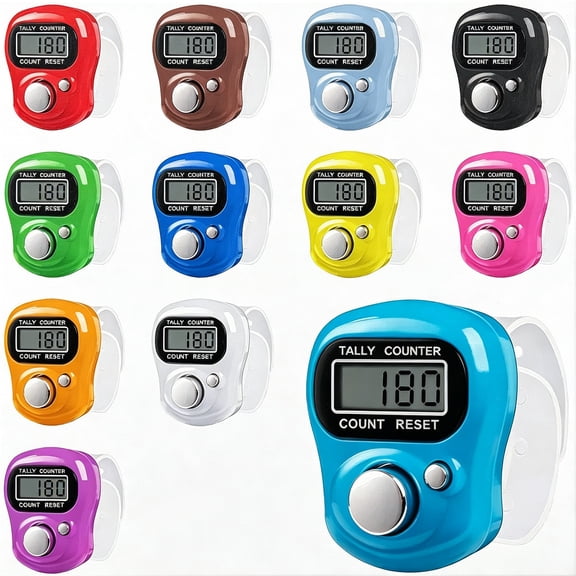GJX 12 Pack Electronic Finger Counter, 5 Digit Lcd Electronic Digital Display, Hand Tally Clicker Counter, Digital Handheld Tally Counter, Counting for Golf, Goods Counting, Lap, Knitting