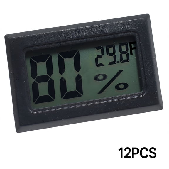GJX 12 Pack Mini Small Digital Electronic Temperature Humidity Meters Gauge Indoor Thermometer Hygrometer LCD Display for Humidors, Greenhouse, Garden