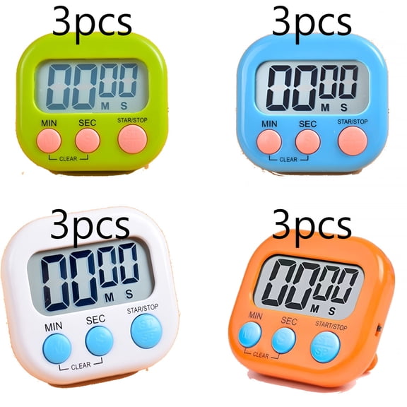 GJX 12 Pack Multi-Function Digital Timers,Magnetic Large Lcd Display Loud Alarm Countdown Timers,Extensively Use in Classroom,Break Time,Gym,Meeting,Cooking
