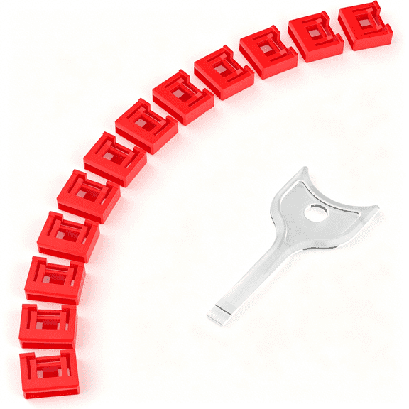 GJX 12-Pack Usb-A Port Locks with 1 Key,Laptop Security Locks for Physical Security&Malware Protection,Removable Usb-A Port Locks for Pc Laptops,Protecting Data&Information Security(Red)