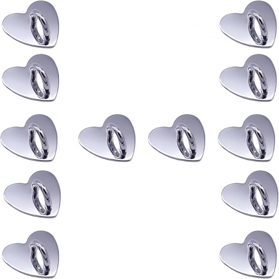 GJX 12 Pcs Metal Phone Finger Grip Hook Adhesive Heart Shaped Phone Charm Hook Accessories Charm Loop Stand Keychain Ring Holder