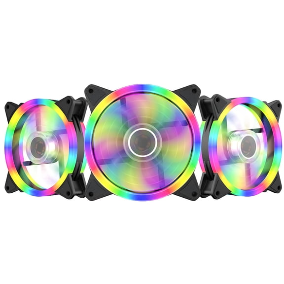 GJX 120mm PC Case Fans 3-Pack, PWM RGB Computer Cooling Fan with Hydraulic Bearing, Quiet 45CFM Airflow for Gaming Desktop Workstation