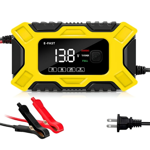 GJX 12V 24V Smart Automatic Car Battery Charger Jump Starter Pulse Repair 6A For AGM/GEL
