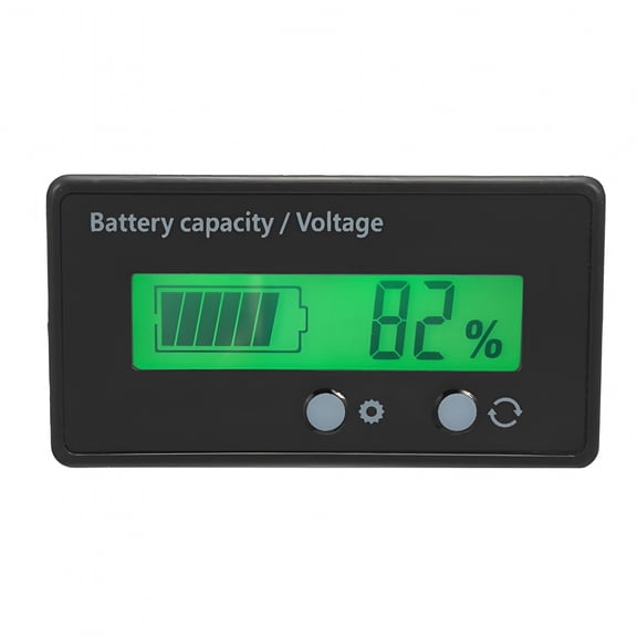 GJX 12V-48V LCD Battery Capacity Indicator, Universal Lead-Acid and Lithium Voltmeter for Cars, Trucks, RVs, and Boats
