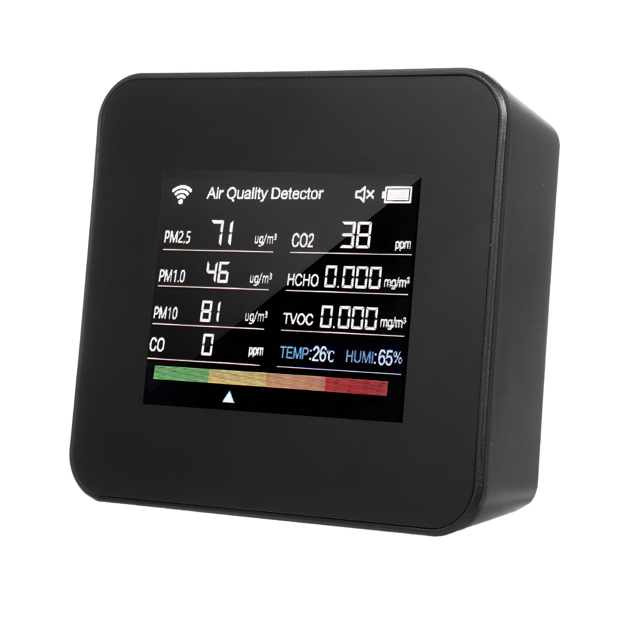 GJX 14-in-1 Indoor Air Quality WiFi Detector - Detects CO鈧? CO, TVOC, HCHO, Temp, Humidity, PM2.5, PM1.0, PM10 - Support Cellphone APP Control