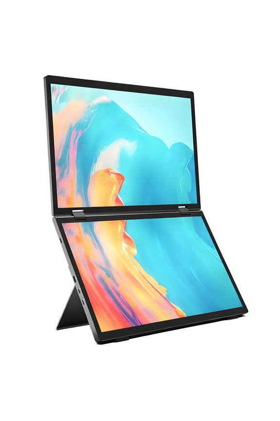 15.6" 60Hz Portable Laptop Monitor Screen Extender,1080P IPS External Display with Foldable Design,Dual Speakers,USB-C and Micro-USB Travel Monitor for Laptops,Lightweight with Carrying Case