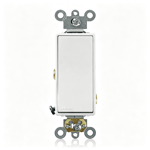 GJX 15 Amp,120/277 Volt,Decora Plus Rocker Single-Pole Ac Quiet Switch,Commercial Grade,5691-2W,Light Switches White