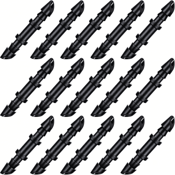 GJX 150 Pieces Barbed Connectors Drip Irrigation 1/4" Barbed Coupling Fittings Barbed Connectors for 1/4 Inch Irrigation Tubing Drip Line Coupler for Drip Sprinkler Systems,Black