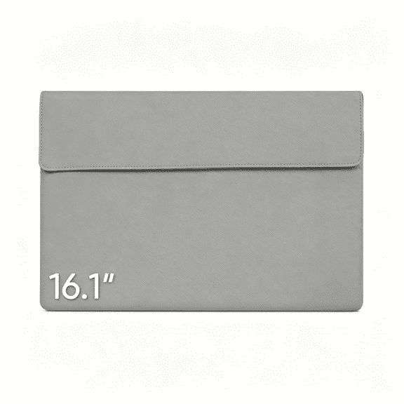 GJX 16.1" Portable Monitor Sleeve Bag,Pu Leather Case for Travel Monitor Laptop,Premium Laptop Sleeves,Grey