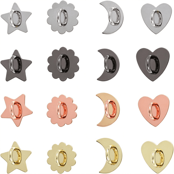 GJX 16Pcs Metal Phone Ring Holder Heart Finger Ring Stand Adhesive Sunflower Star Shaped Various Styles Smartphone Grip Moon Charm Hook Loop Accessories for Mobile Case Pad Tablet