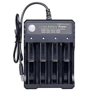 GJX 18650 Battery Charger 4-Bay Smart Charger with Automatic LED Display Li-ion Battery Charger