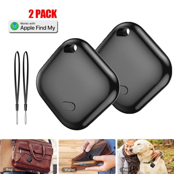 GJX 1Pack Mini Gps Tracker, Easy Find Bluetooth Tracking Device (Ios Only), Smart Finder Locator for Kids Pet Wallet Phone Keys Black Wallet Tracker