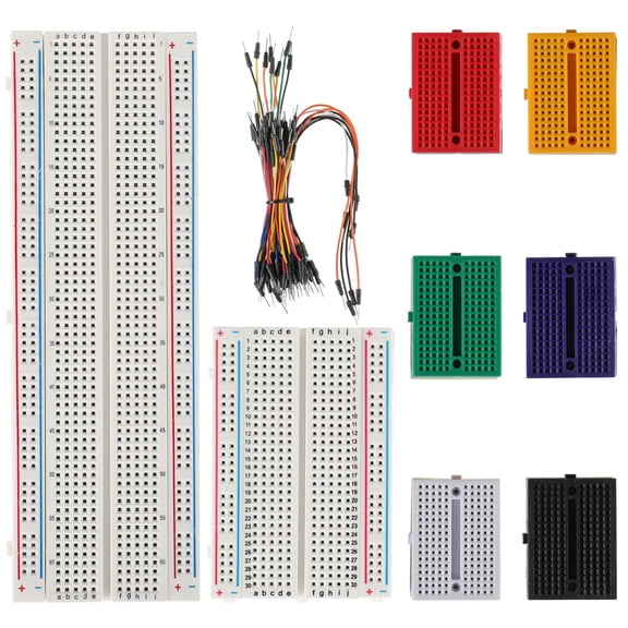 GJX 1Pcs 803&1 Pcs 400 Tie Points Solderless Breadboard,65 Pcs Jumper Wires,6PCS 170 Points Mini Breadboard,solderless breadboard