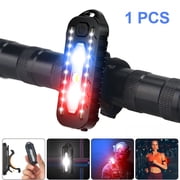 GJX 1pc LED Red Blue Bicycle Tail Light Police Shoulder Light with Clip USB Charging Warning Safety Light Bicycle Rear Light Work Lamp Blinker Light