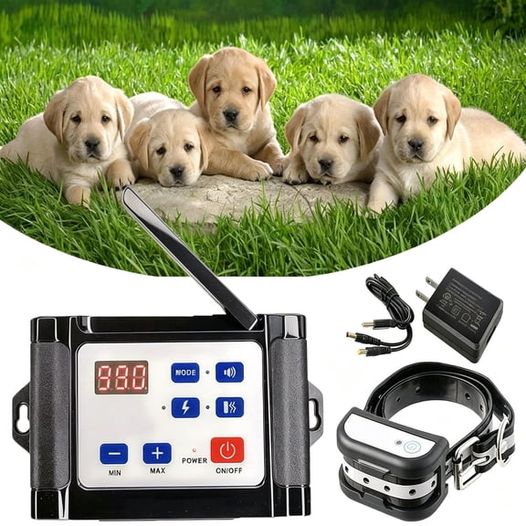 GJX 2 in 1 Wireless Electric Dog Fence,Pet Boundary Containment System,Rechargeable Waterproof Receiver,Safe Effective,Adjustable Range,Vibrate/Shock Dog Fence for Stubborn Dogs,for 1 Dog