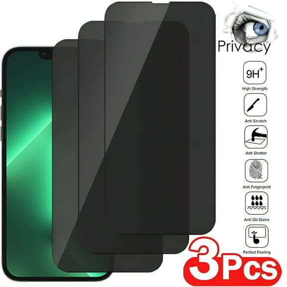 GJX 2-3Pcs Full Cover Privacy Screen Protectors For 15 14 13 12 11 Pro Xs Max Anti-spy Protective Glass For XR X 6 7 8