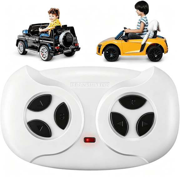 GJX 2.4G Remote Control for Kids Electric Car,White Remote Control for 12V Electric Ride on Car/Truck/Toddler Cars,Controller Transmitter Accessories Compatible with Jr1603,Jr1602Fcc,Hy2012