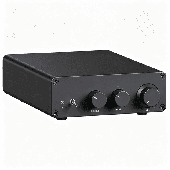 GJX 2 Channel Stereo Amplifier,Class D Mini Power Integrated Amplifiers 600W for Passive Speakers/Bass Shaker,Home Audio Component Desktop Amp Receiver with Bass Treble Control