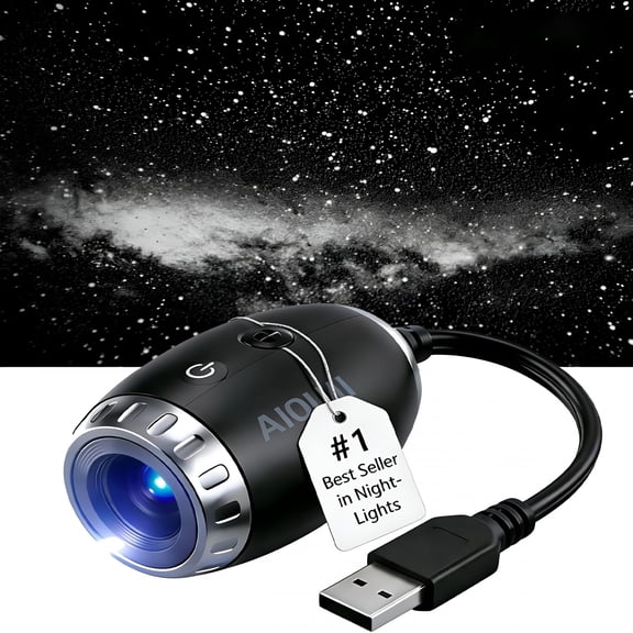 GJX 2-In-1 Galaxy Projector Night Light,Usb Stars Space Starry Sky Projector Lamp Led Starlights Projection Portable Adjustable for Bedroom Adults Car Roof Interior Ceiling