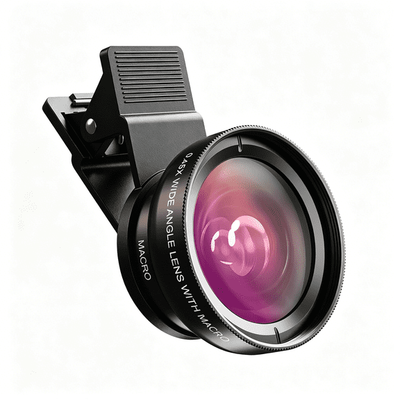 GJX 2-In-1 Phone Camera Lens Kit,12.5X Macro+0.45X Wide Angle(140)Cell Phone Clip-On Lens for Iphone/Android,Includes Travel Bag