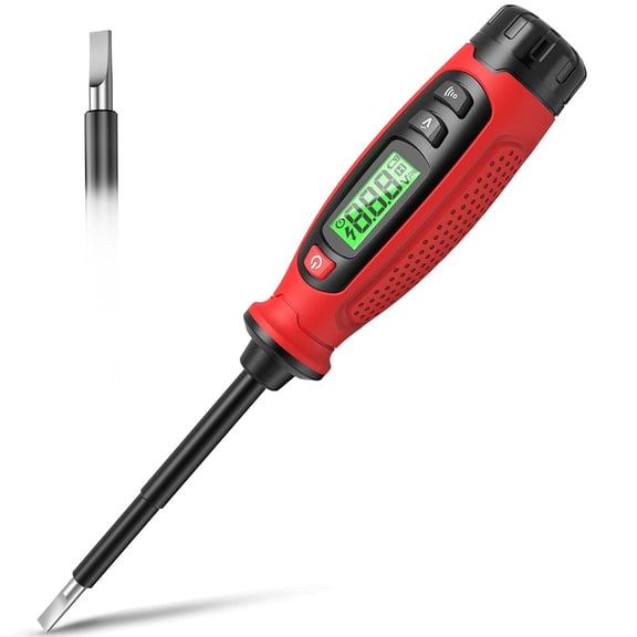 GJX 2-In-1 Voltage Tester Screwdriver, 3-500V Ac Contact Voltage Measurement & Non-Contact Detector Pen, Slotted Head, Lcd Display, Live Wire Finder, Continuity Test for Outlet & Circuit