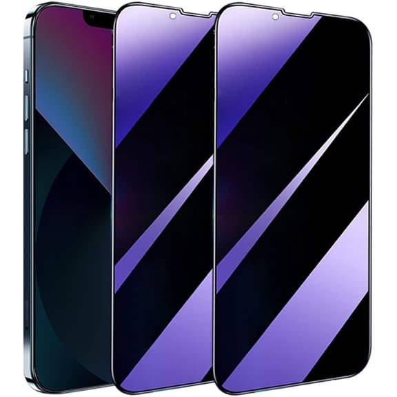 GJX 2 Pack Compatible with Iphone 13/13 Pro/14 Privacy Screen Protector, Anti-Spy Anti-Blue Light Eye Protection Tempered Glass Film, Scratch Resistant, Full Coverage, Case Friendly