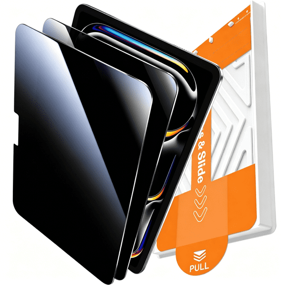 GJX 2 Pack for Ipad Pro 11 Inch Privacy Screen Protector M5/M4 (2025/2024), Military-Grade Shatterproof, 9H+ Tempered Glass with Installation Box, Anti-Scratch, Pencil Compatible