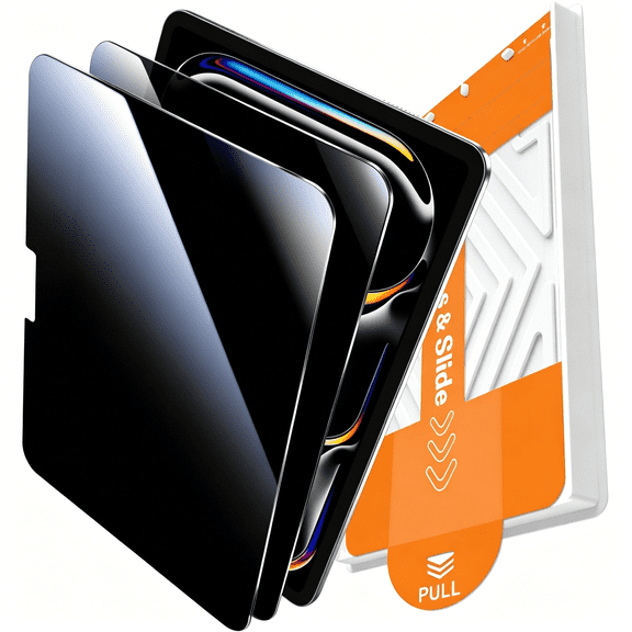 GJX -2 Pack for Ipad Pro 13 Inch Privacy Screen Protector M5/M4 (2025/2024), Military-Grade Shatterproof, 9H+ Tempered Glass with Installation Box, Anti-Scratch, Pencil Compatible