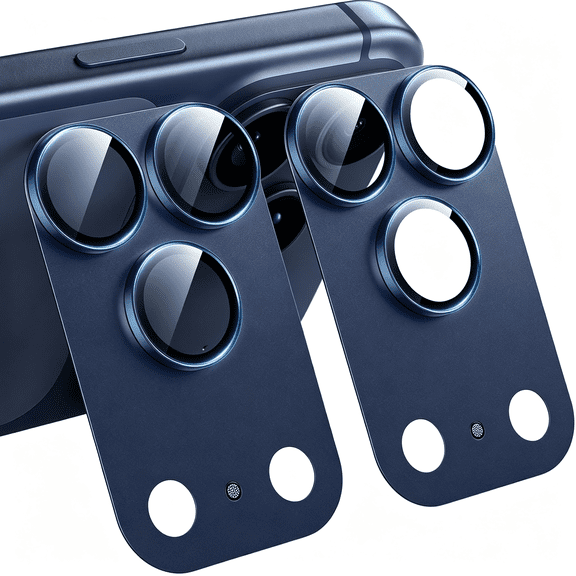 GJX 2 Pack for Iphone 17 Pro Camera Lens Protector,Full Coverage Military-Grade Shatterproof,Ar Anti-Reflection Ultra Clear Transmission&Case Friendly,Deep Blue
