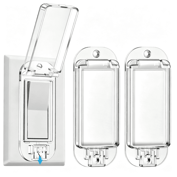 GJX 2 Pack Light Switch Guard Cover,Baby Proof Wall Switch Cover Guard for Rocker Light Switches,Wall Switch Protector Prevents Accidental On/Off and Protects Circuits&Kid