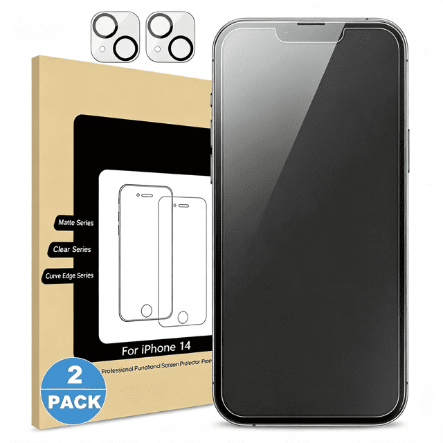 GJX 2 Pack Matte Glass Screen Protector for Iphone 14 ,Anti-Glare ...