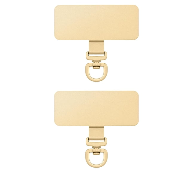 GJX 2 Pack Metal Phone Tether Tabs,Rotatable 360 Phone Lanyard Patch|Rectangle Tether Tab for Most Full Coverage Cases,Universal Cellphone Strap Tab for Iphone Wrist Crossbody Strap,Gold