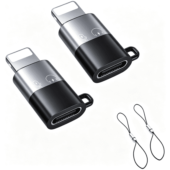 GJX 2 Pack for Mic Mini Mic 3 Rx Phone Audio Adapters for Iphone 14 13 12 11 Connector with Two Lanyards Adapter for Mic Adapter for Mic Mini Lightning