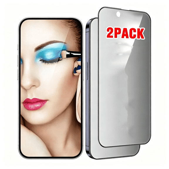GJX 2 Pack Mirror Screen Protector for Iphone 14 and Iphone 13/13 Pro Tempered Glass Mirrored Effect Anti-Spy Full Coverage Easy Installation Frame 9H Hardness Anti-Scratch 6.1" (Silver)