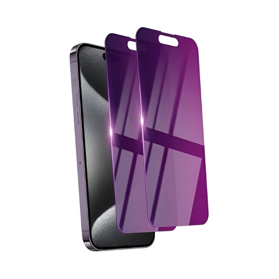 GJX 2-Pack Privacy Screen Protector for 6.1-Inch Phones, Tempered Glass Anti-Spy & Anti-Blue Light