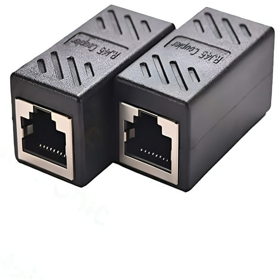 GJX 2 Pack RJ45 Coupler Ethernet Cable Coupler LAN Connector Inline Cat7/Cat6/Cat5e Ethernet Cable Extender Adapter Female To Female