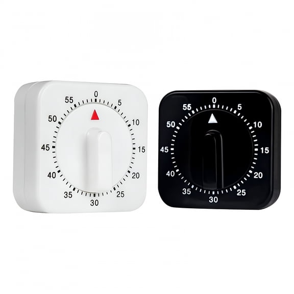 GJX 2-Pack Square 60 Mechanical Kitchen Timer,Chef Cooking Timer Clock with Loud Alarm,Kitchen Timers for Cooking