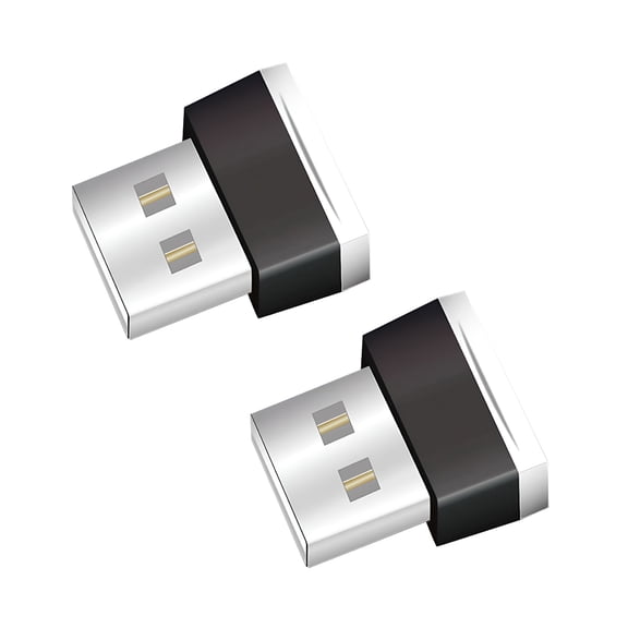 GJX 2 Pack USB Car Ambient LED Light, Multi-Color Interior Atmosphere Lamp, Plug and Play Footwell Dashboard Cupholder Decor for Auto and Home
