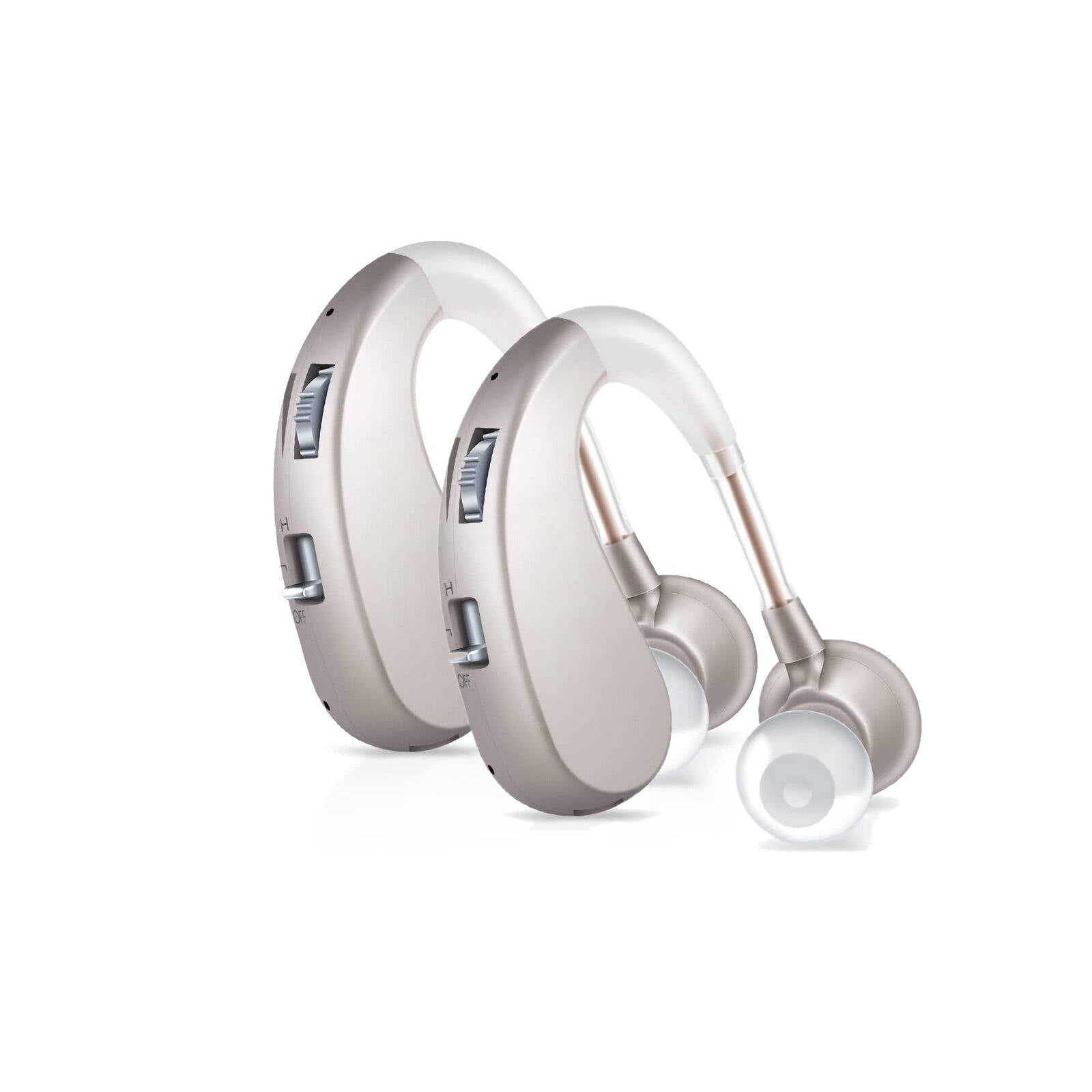 GJX 2 Pcs Hearing Aids,USB Rechargeable Noise-Canceling Voice Amplifier for Adults,Elderly,Children,Comfortable Ear-Hook Design
