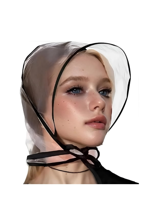 2 Pcs Women's Rain Bonnet with Visor Clear Waterproof Rain Bonnet Plastic Rain Hat for Women (Extra Thick)