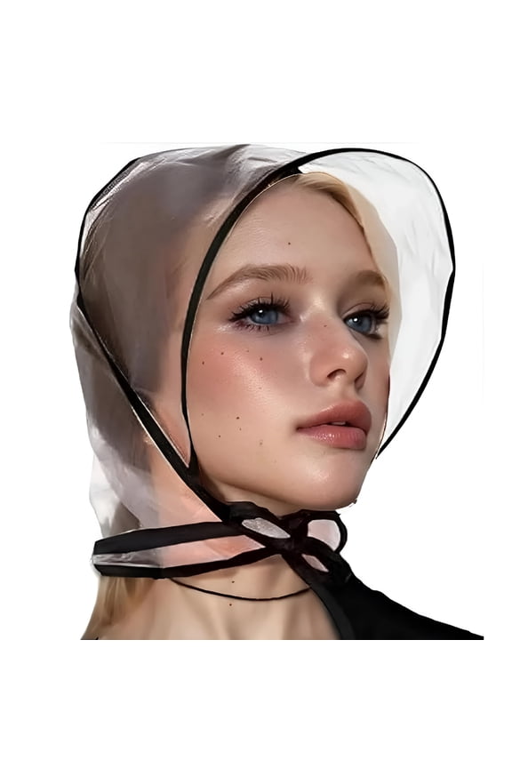 2 Pcs Women's Rain Bonnet with Visor Clear Waterproof Rain Bonnet Plastic Rain Hat for Women (Extra Thick)