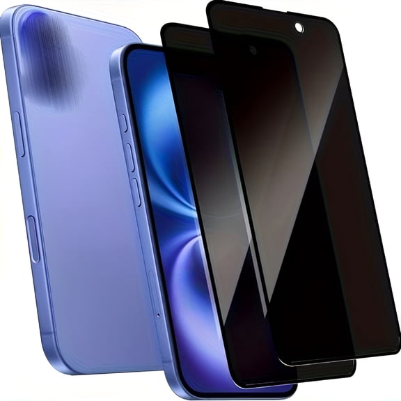 GJX 2 Pieces Privacy Screen Protector for iPhone 16/16 Pro/16 Plus/16 Pro Max with Black Frame, [9H Hardness] [HD] [Eye Protection] Wear-Resistant Glass Film