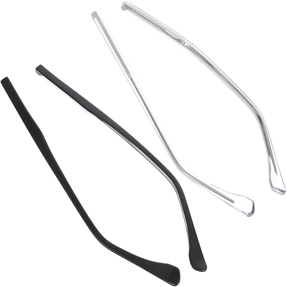 GJX 2026 New 2 Sets Eyeglass Replacement Temples with Nose Pads Fit Glasses Repair Kit Includes Screws Washers Screwdriver of Durable Transparent Arms for Eyewear